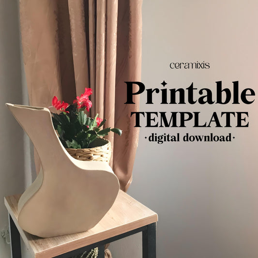 Vase Pottery Template, Ceramic Slab Building, Digital Download
