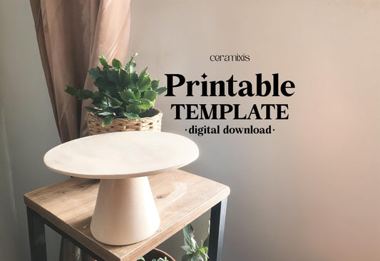 Cake Stand Pottery Template, Ceramic Slab Building, Digital Download