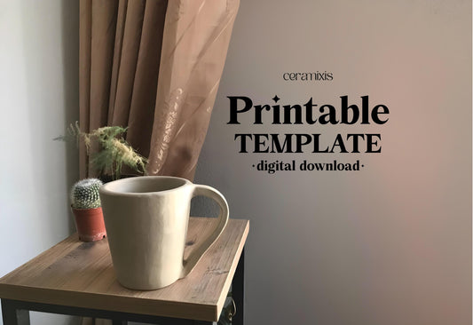 Mug Pottery Template - Ceramic Slab Building - Digital Download - 1