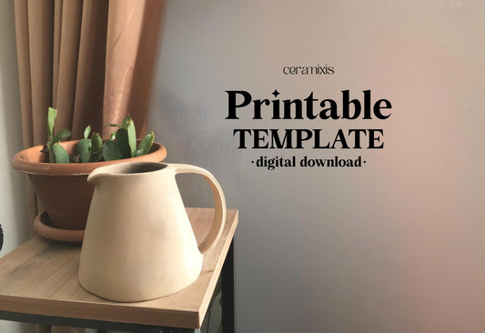 Small Jug Pottery Template, Coffee Pitcher, Ceramic Slab Building, Digital Download
