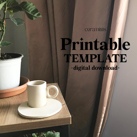 Espresso Cup Pottery Template, Turkish Coffee Mug, Ceramic Slab Building, Digital Download