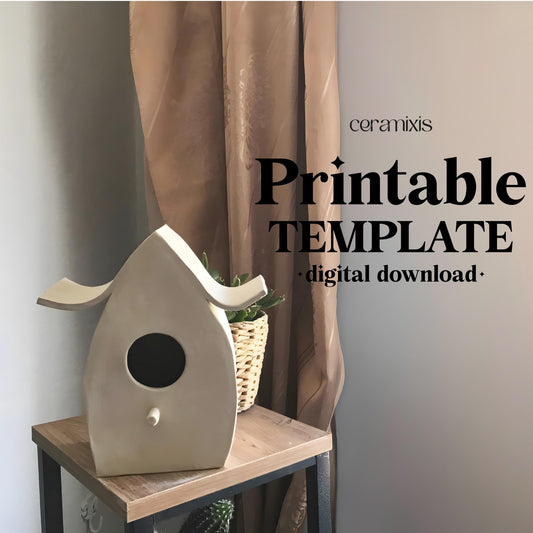 Birdhouse Pottery Template, Ceramic Slab Building, Digital Download