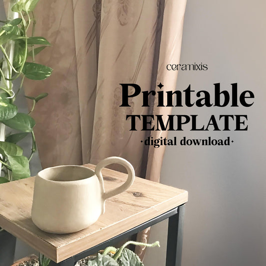Mug Pottery Template, Ceramic Slab Building, Digital Download
