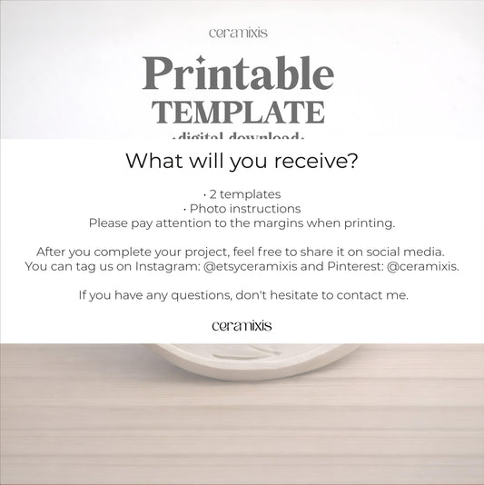 Chicken Plate Pottery Template, Easter Decor, Ceramic Slab Building, Digital Download