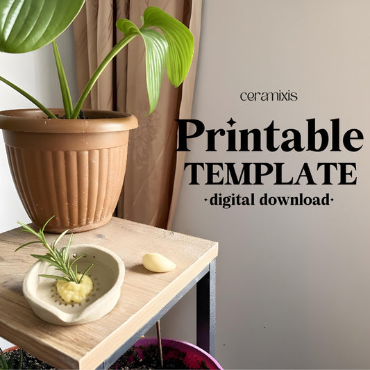 Herb Stripper and Garlic Ginger Grater Pottery Template, Digital Download