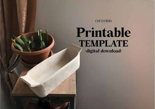 Baking Dish Pottery Template, Ceramic Slab Building, Digital Download