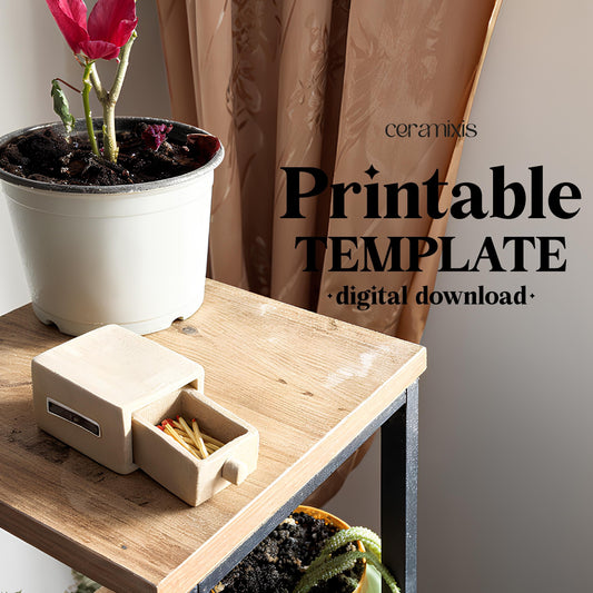 Matchbox Pottery Template, Ceramic Slab Building, Video Tutorial, Digital Download