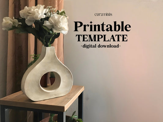 Vase Pottery Template, Ceramic Slab Building, Digital Download