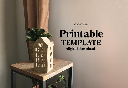 Tealight House Candle Holder Slab Building Template | Pottery Template | Ceramic Tools | Handbuilding | Digital Download