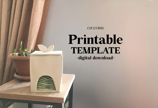 Tea Bag Dispenser Pottery Template, Ceramic Slab Building, Digital Download