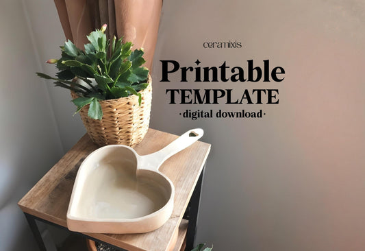 Heart Shaped Pan Slab Building Template | Pottery Template | Ceramic Tools | Handbuilding | Digital Download
