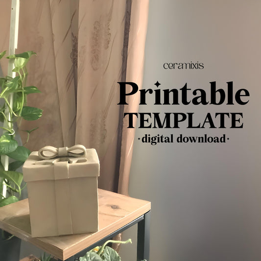 Gift Box Pottery Template, Ceramic Slab Building, Digital Download
