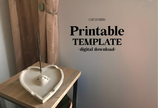 Heart Incense Burner Slab Building Template | Pottery Template | Ceramic Tools | Handbuilding | Digital Download