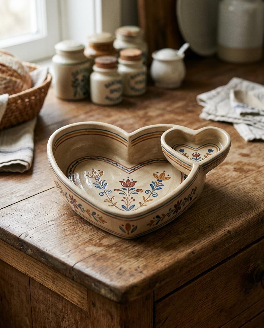 Heart Shaped Chips and Dip Bowl Template, Ceramic Slab Building, Digital Download