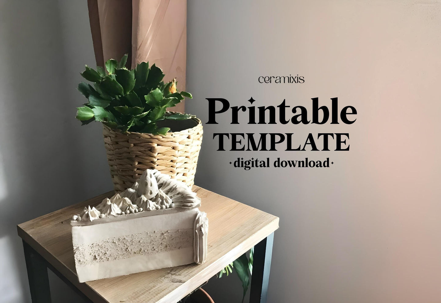 Slice Cake Jar Pottery Template, Ceramic Slab Building, Digital Download