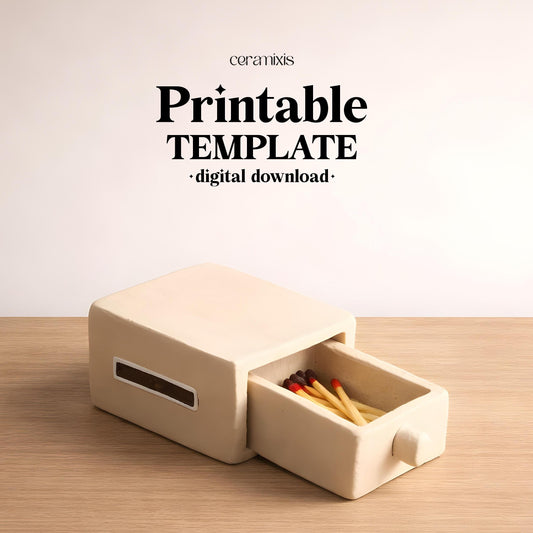 Matchbox Pottery Template, Ceramic Slab Building, Video Tutorial, Digital Download
