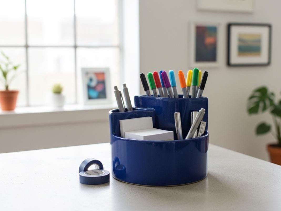 Desk Organizer Pottery Template, Ceramic Slab Building, Digital Download