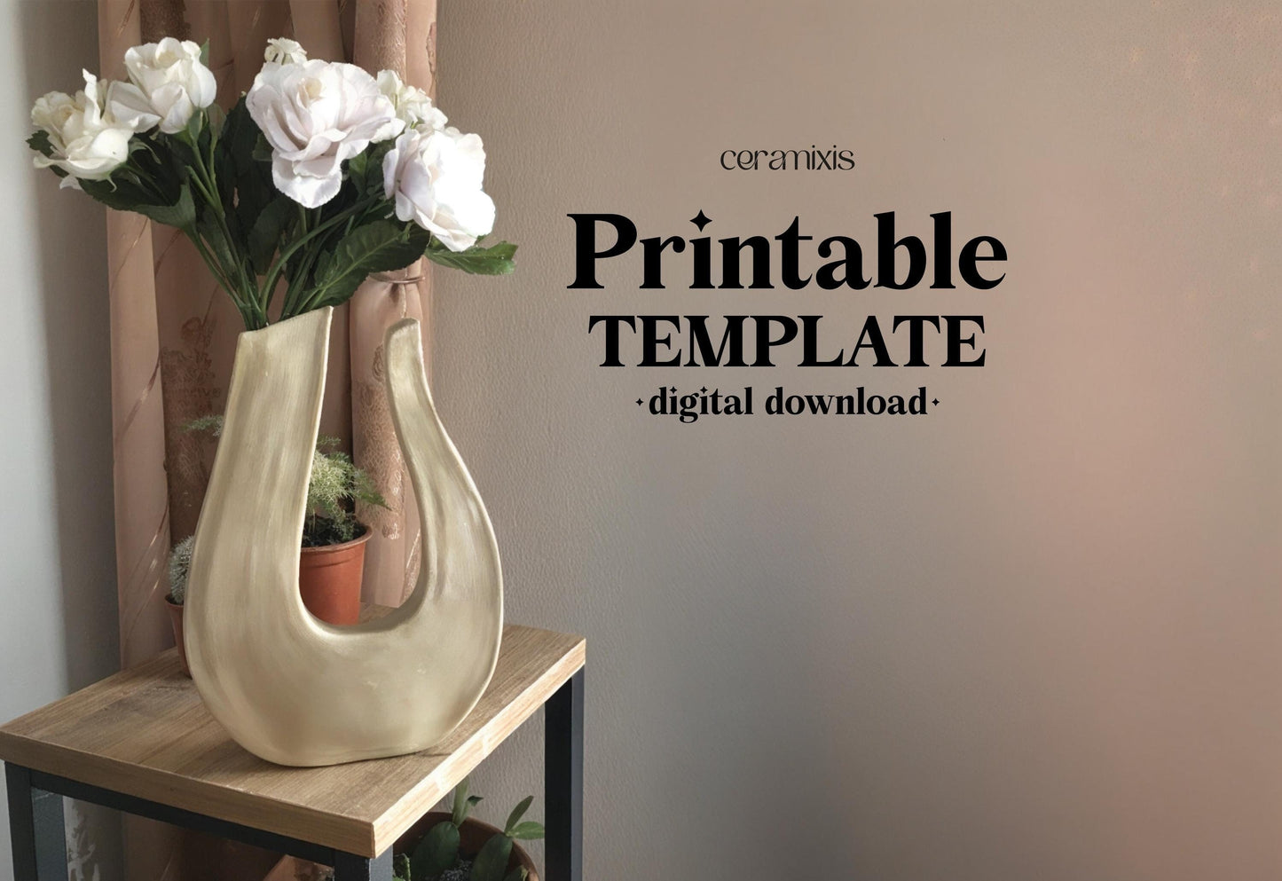 Vase Pottery Template, Ceramic Slab Building, Digital Download