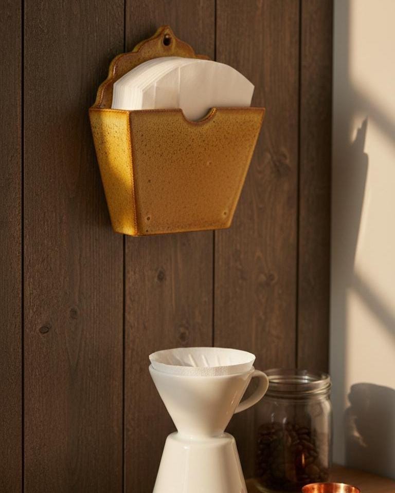 Coffee Filter Paper Holder Pottery Template, Ceramic Slab Building, Digital Download