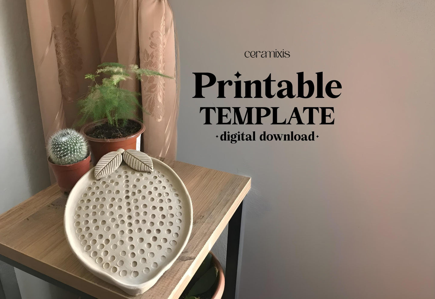 Lemon Plate Pottery Template, Ceramic Slab Building, Digital Download