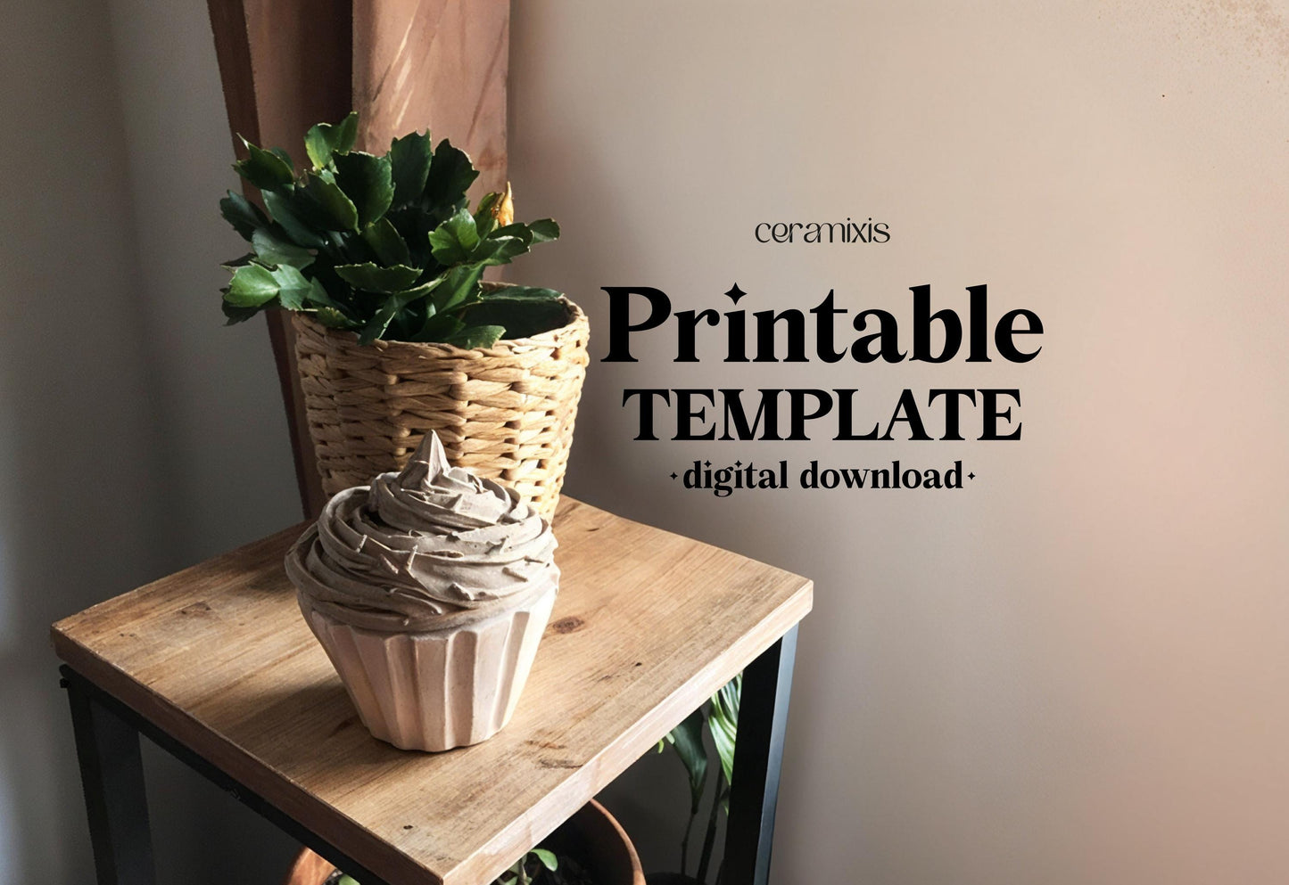 Cupcake Jar Pottery Template, Ceramic Slab Building, Digital Download