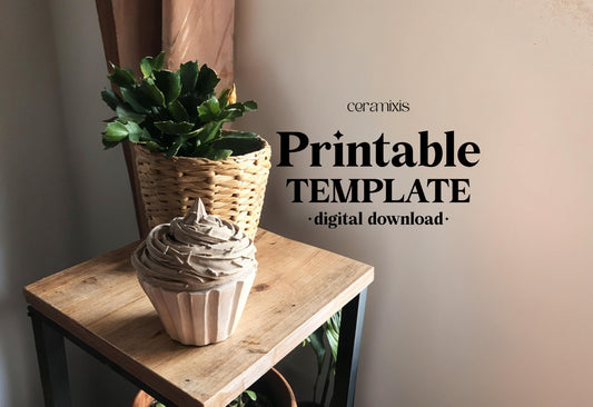 Cupcake Jar Pottery Template, Ceramic Slab Building, Digital Download