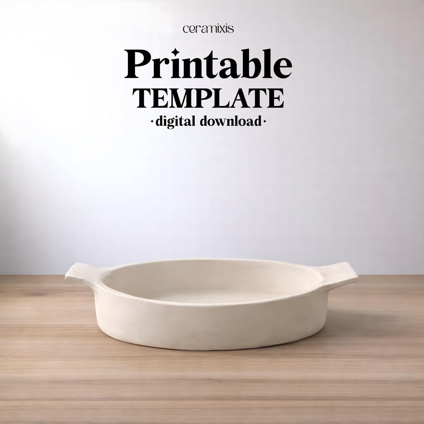 Baking Dish Pottery Template, Ceramic Slab Building, Digital Download