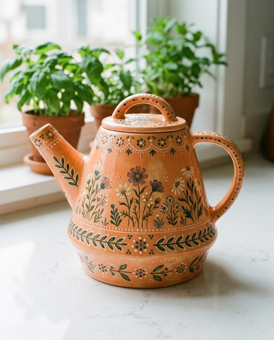 Teapot Pottery Template, Ceramic Slab Building, Digital Download