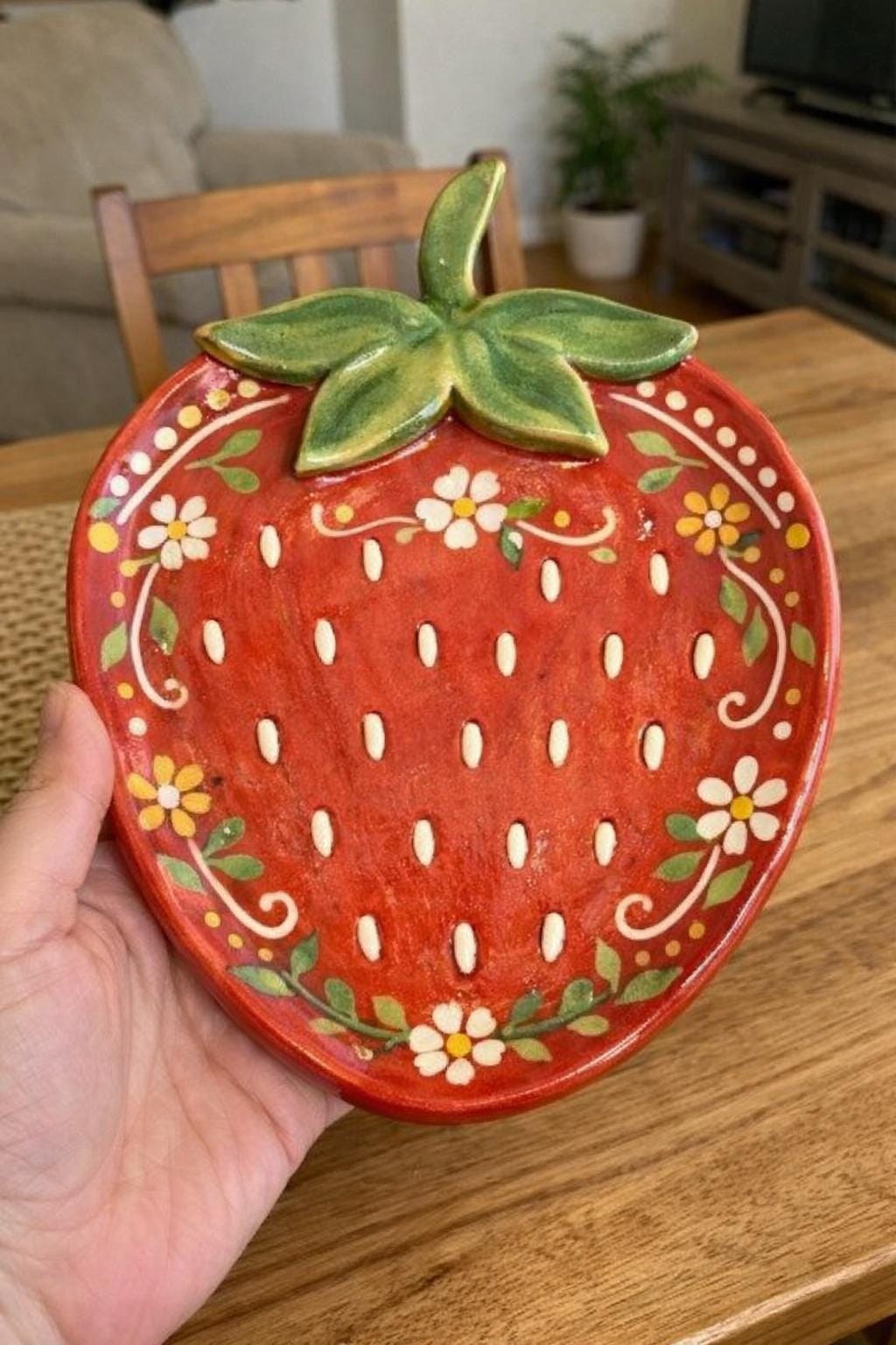 Strawberry Plate Pottery Template, Ceramic Slab Building, Digital Download