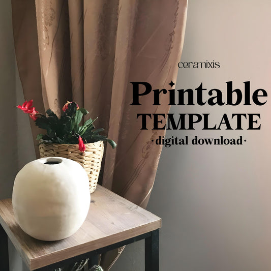 Moon Vase Pottery Template, Ceramic Slab Building, Digital Download