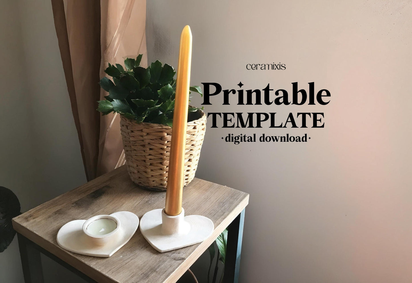 Heart Shape Candle Holders Slab Building Template | Pottery Template | Ceramic Tools | Handbuilding | Digital Download