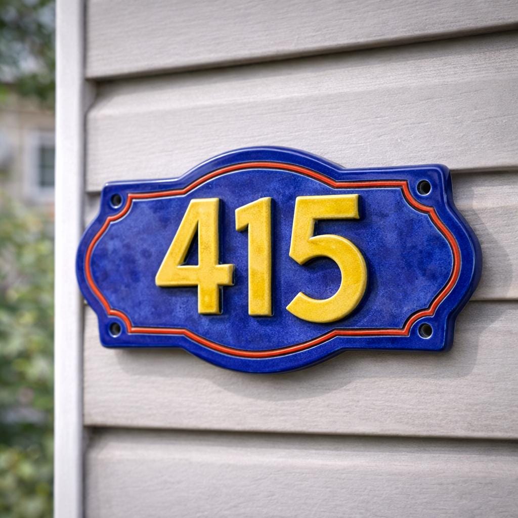 House Number Sign Pottery Template, Ceramic Slab Building, Digital Download