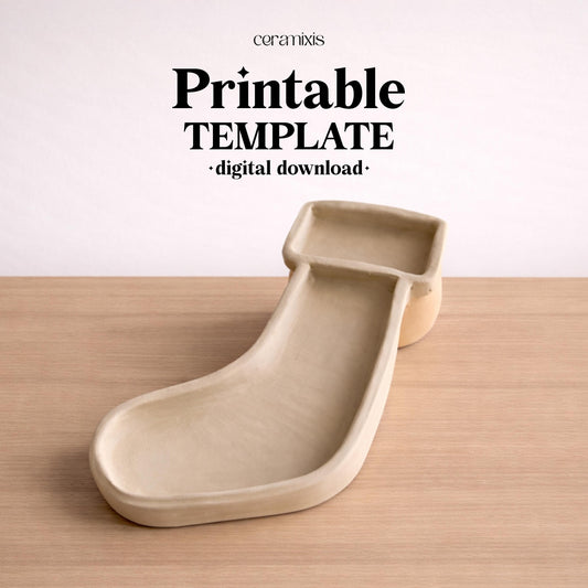 Chips and Dip Bowl Pottery Template, Christmas Ceramic, Slab Building, Digital Download