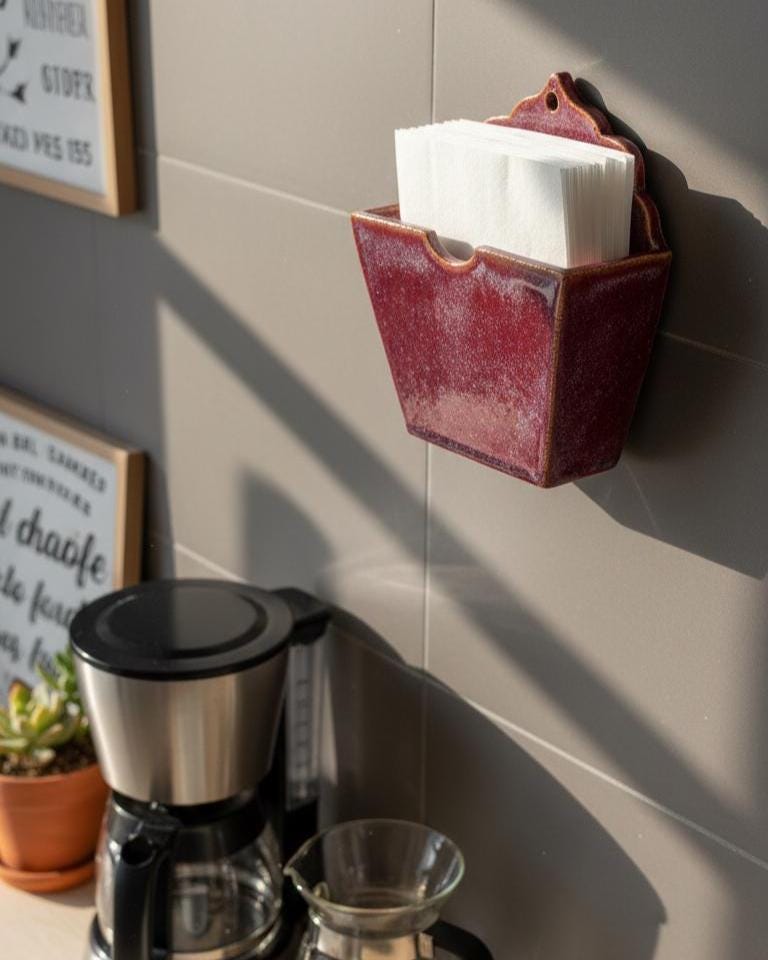 Coffee Filter Paper Holder Pottery Template, Ceramic Slab Building, Digital Download