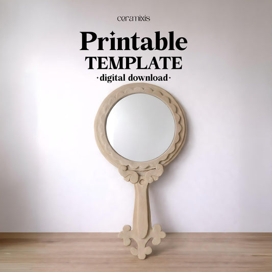 Handheld Mirror Template, Ceramic Slab Building, Digital Download