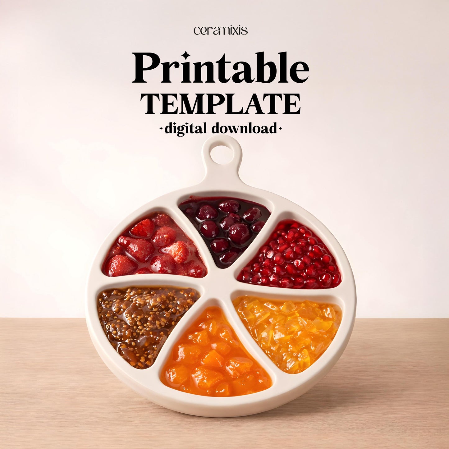 Jam Bar Tray Pottery Template, Ceramic Slab Building, Digital Download