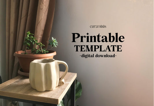 Pumpkin Mug Slab Building Template | Pottery Template | Ceramic Tools | Handbuilding | Digital Download | Halloween Cup