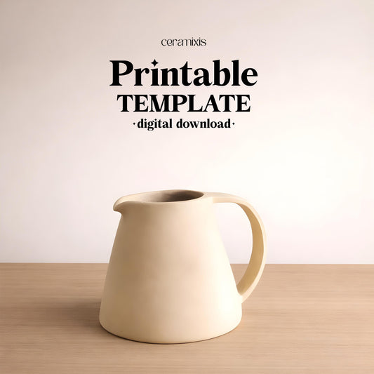 Small Jug Pottery Template, Coffee Pitcher, Ceramic Slab Building, Digital Download