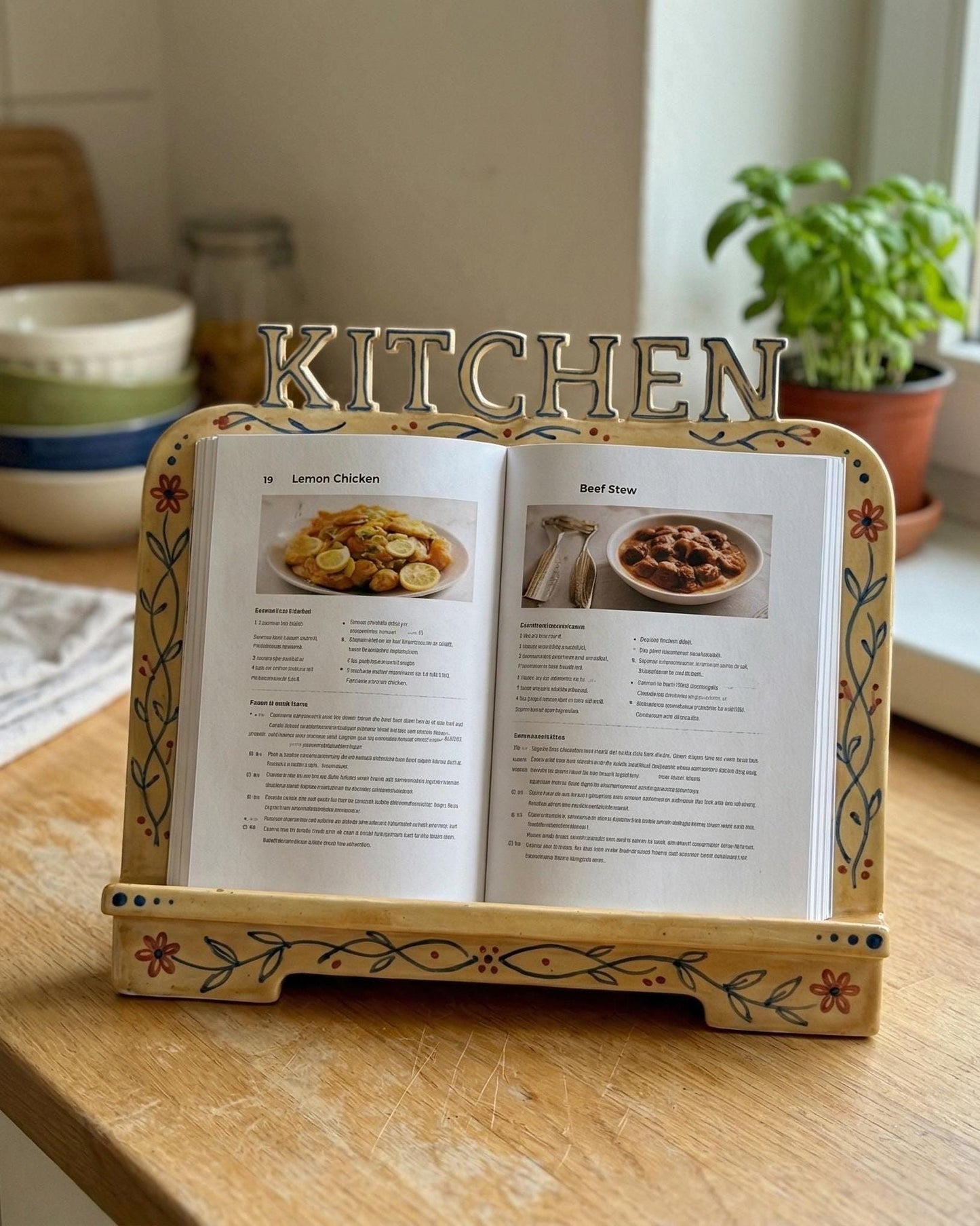 Cookbook Stand Pottery Template, Ceramic Slab Building, Digital Download