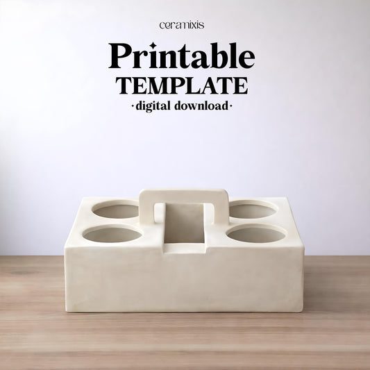 Mug Holder Slab Building Template | Pottery Template | Ceramic Tools | Handbuilding | Digital Download