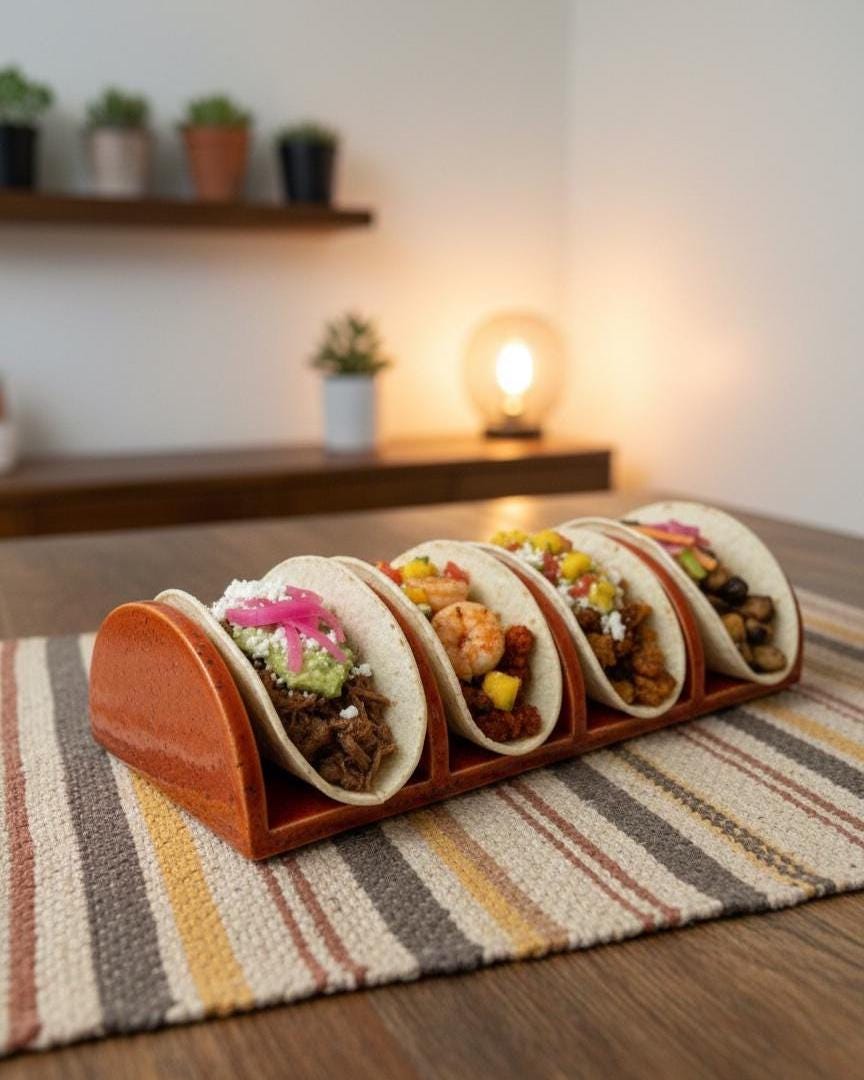 Taco Holder Pottery Template, Ceramic Slab Building, Digital Download