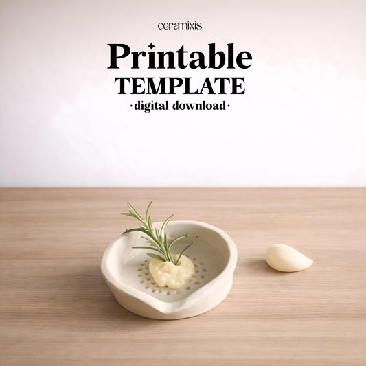 Herb Stripper and Garlic Ginger Grater Pottery Template, Digital Download