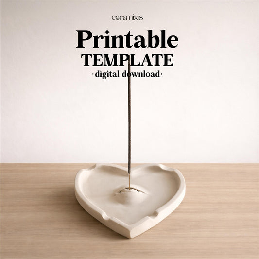 Heart Incense Burner  Slab Building Template | Pottery Template | Ceramic Tools | Handbuilding | Digital Download