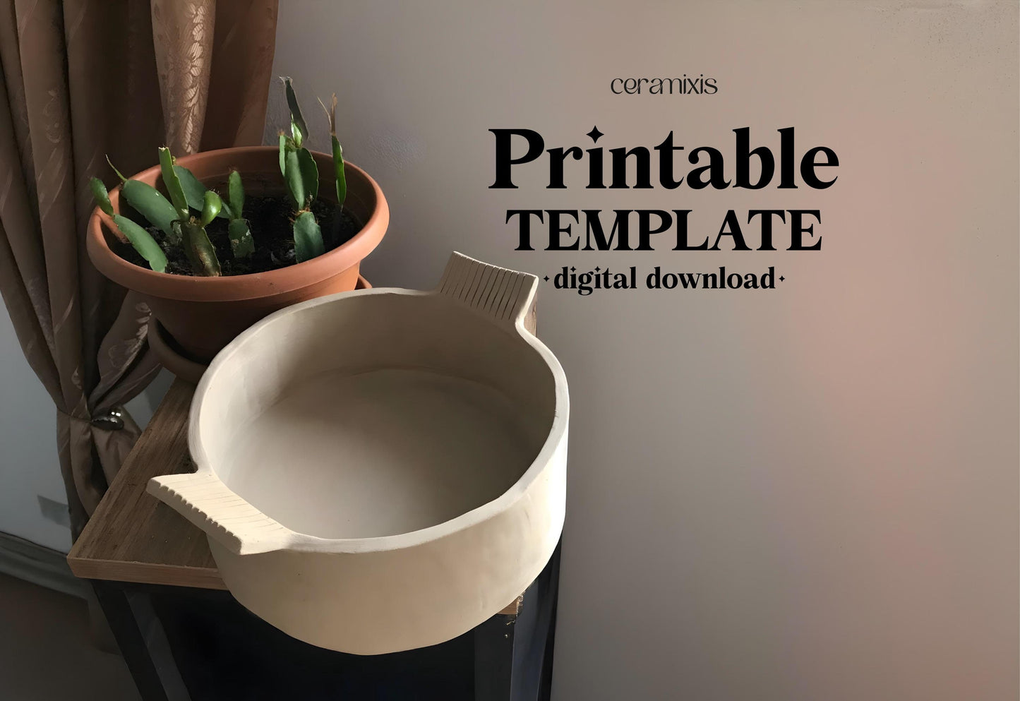 Baking Dish Pottery Template, Ceramic Slab Building, Digital Download