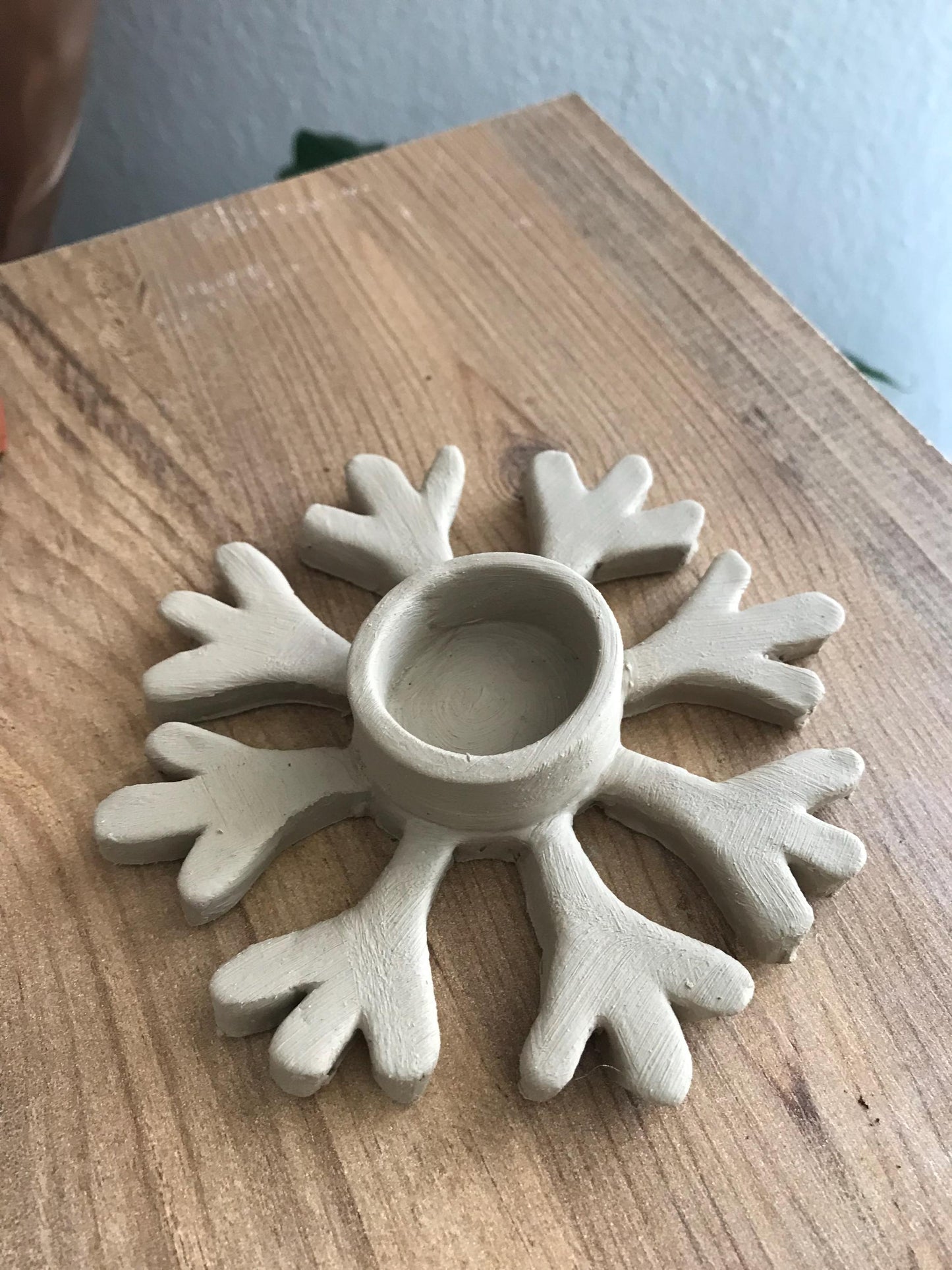 Snowflake Candle Holder Pottery Template, Ceramic Slab Building, Digital Download
