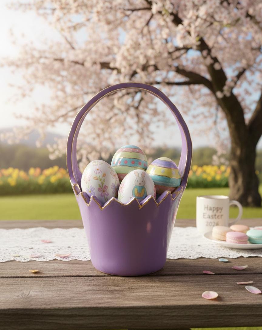 Egg Basket Slab Building Template | Pottery Template |  Easter Day Decor  | Handbuilding | Digital Download