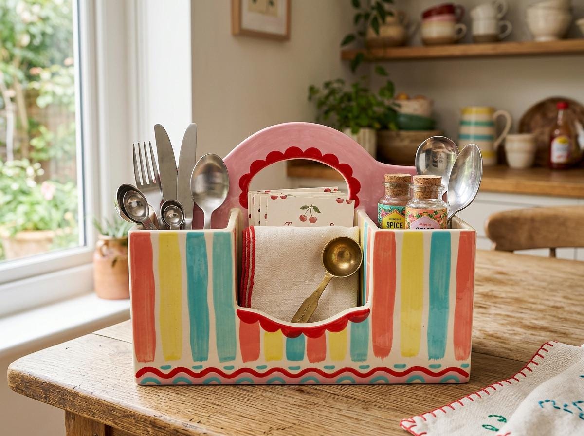 Kitchen Organizer with Handle Pottery Template, Ceramic Slab Building, Digital Download