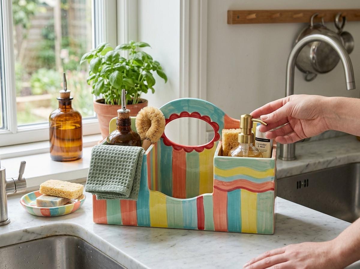 Kitchen Organizer with Handle Pottery Template, Ceramic Slab Building, Digital Download