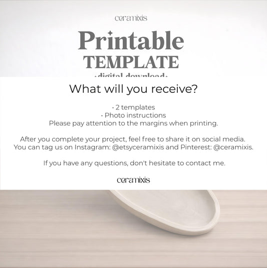 Carrot Plate Slab Building Template | Pottery Template |  Easter Day Decor  | Handbuilding | Digital Download