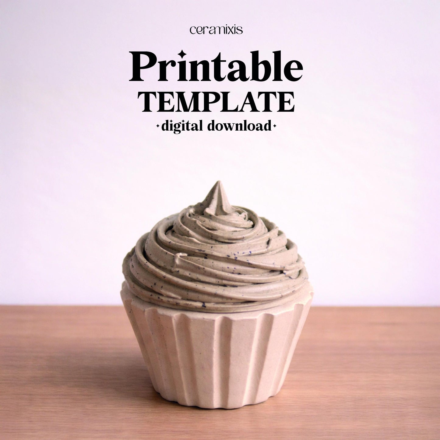 Cupcake Jar Pottery Template, Ceramic Slab Building, Digital Download